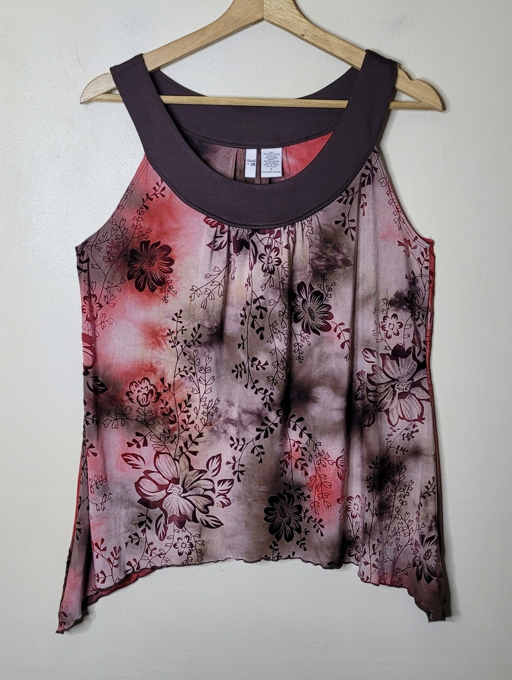Sami + Jo Y2K Velvet Burnout Sleeveless Top Size S - Picture 2 of 8